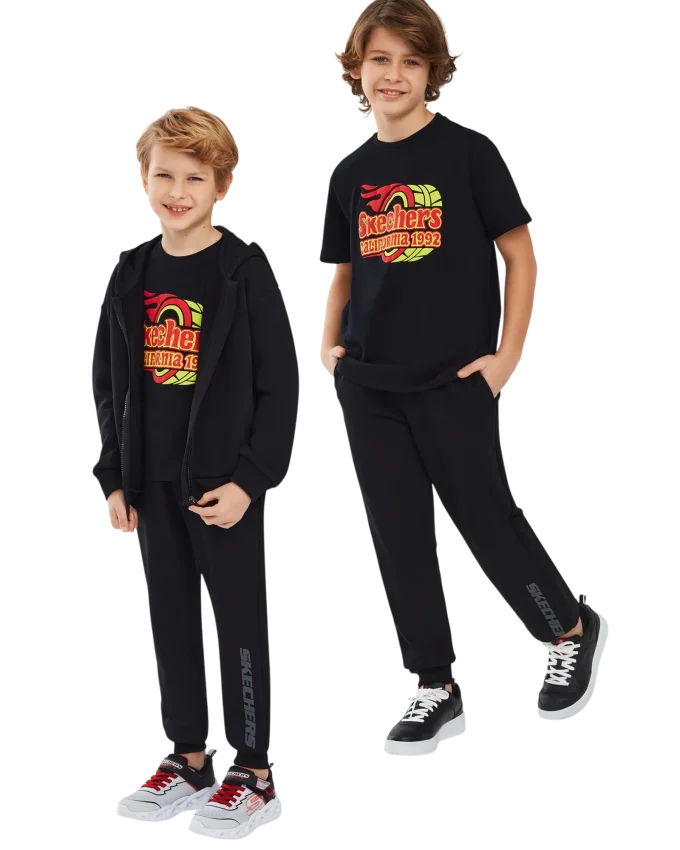 Skechers Graphic Tee B Short Sleeve SİYAH Çocuk Tshirt - 3