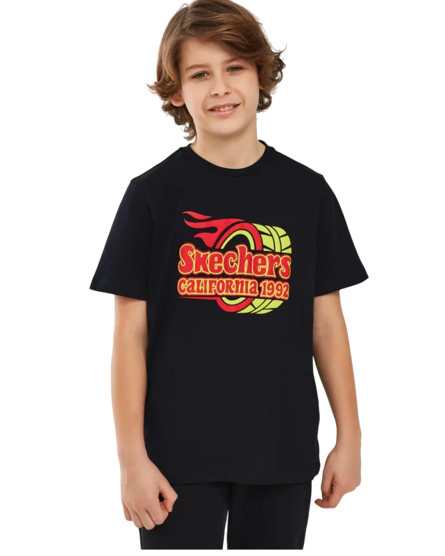 Skechers Graphic Tee B Short Sleeve SİYAH Çocuk Tshirt 