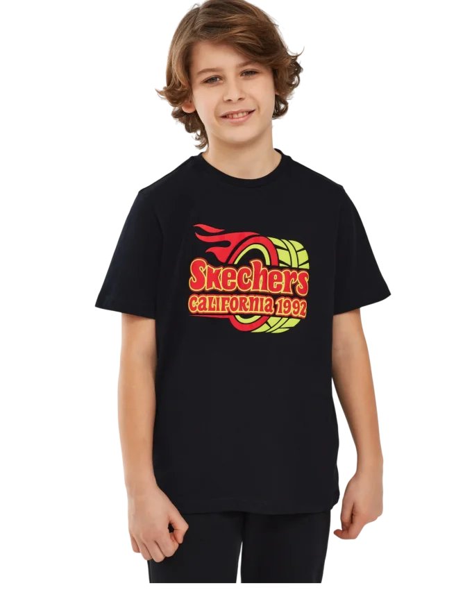 Skechers Graphic Tee B Short Sleeve SİYAH Çocuk Tshirt - 1