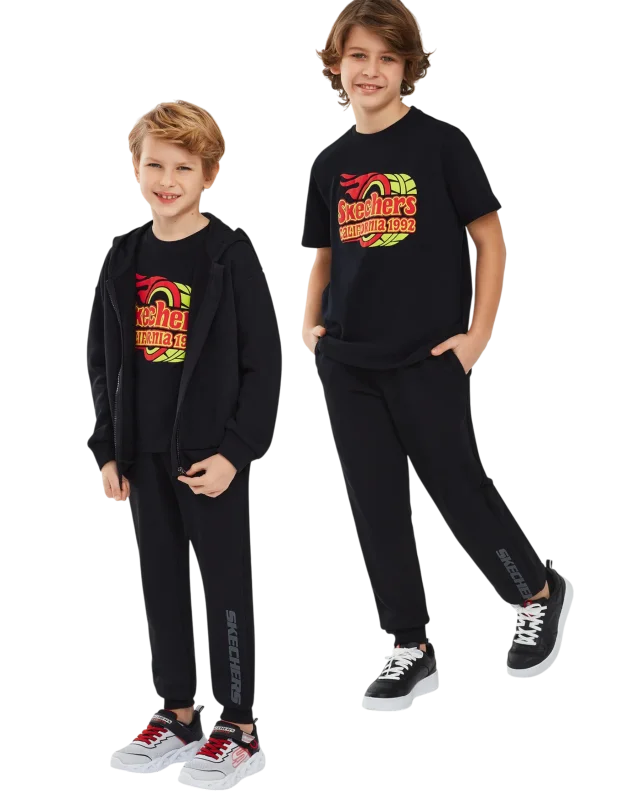 Skechers Graphic Tee B Short Sleeve SİYAH Çocuk Tshirt - 3