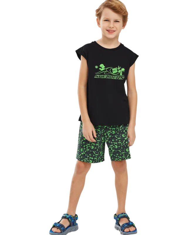 Skechers Graphic B Tank Top Siyah Çocuk Tshirt - 4