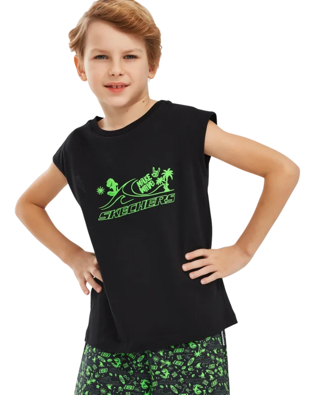 Skechers Graphic B Tank Top Siyah Çocuk Tshirt - 2