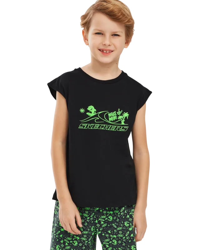 Skechers Graphic B Tank Top Siyah Çocuk Tshirt - 1