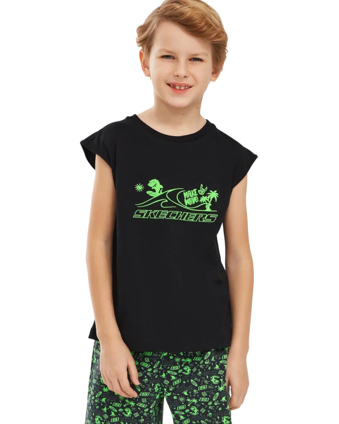 Skechers Graphic B Tank Top Siyah Çocuk Tshirt - 1