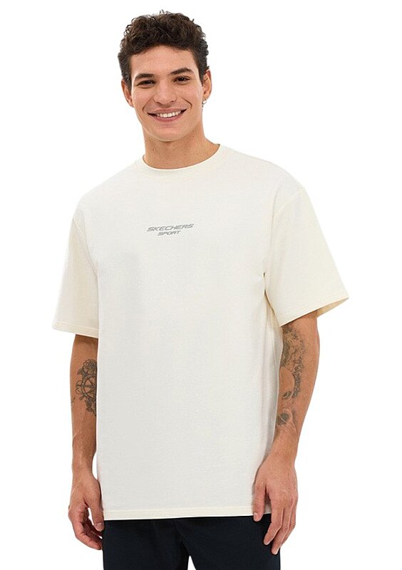 Skechers Graphic Tee Reflect Logo Oversize Beyaz Erkek Tshirt - 1