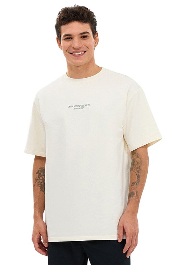 Skechers Graphic Tee Reflect Logo Oversize Beyaz Erkek Tshirt - 1