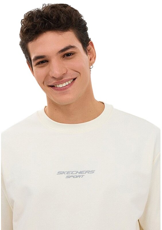 Skechers Graphic Tee Reflect Logo Oversize Beyaz Erkek Tshirt - 3