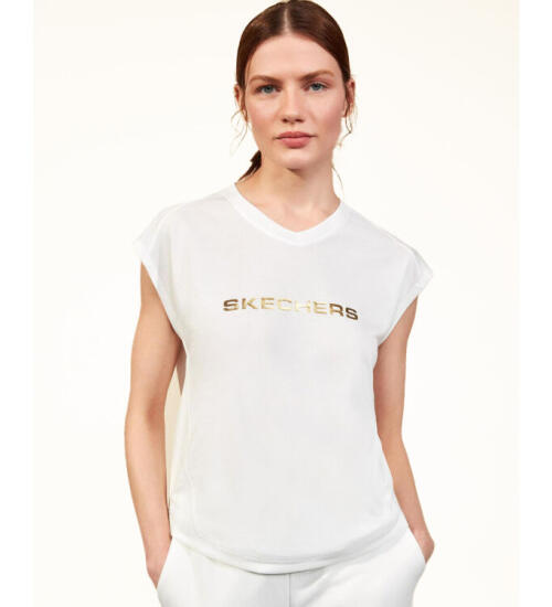 Skechers Graphic Tee W Crew Neck T-Shirt BEYAZ Kadın Tshirt - 2