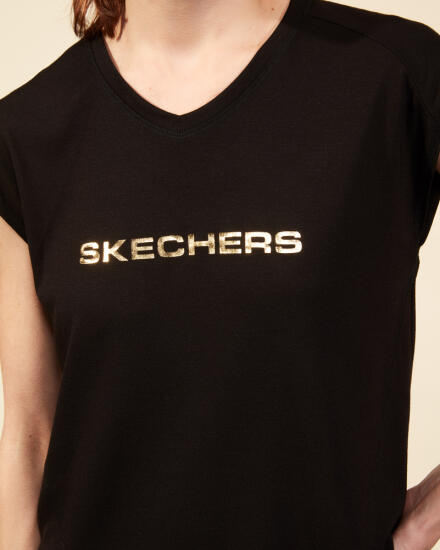 Skechers Graphic Tee W Crew Neck T-Shirt SİYAH Kadın Atlet - 2