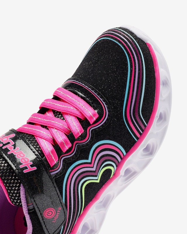 Skechers Hear Lights-Retro Hearts Siyah Çocuk Günlük Ayakkabı - 7
