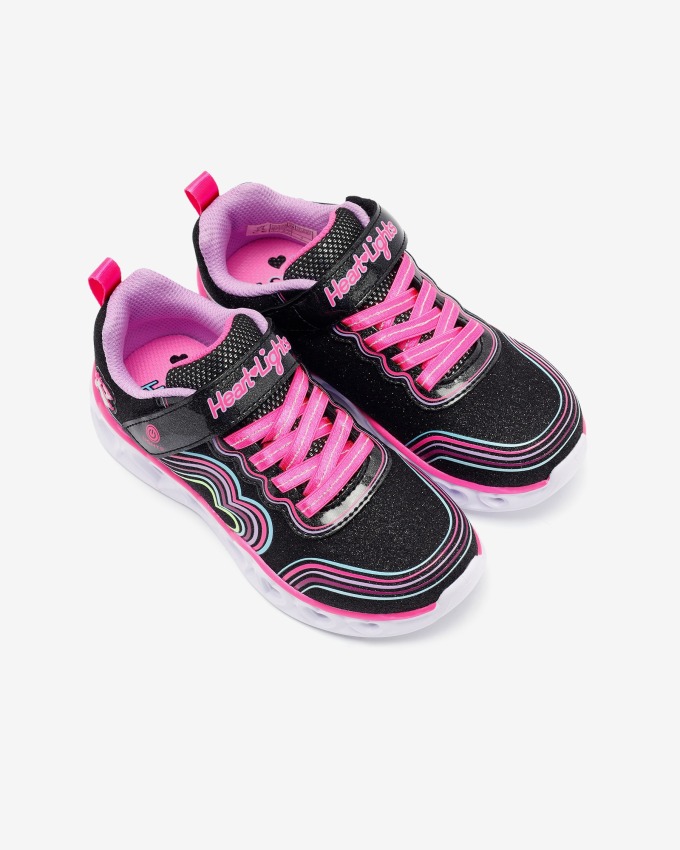 Skechers Hear Lights-Retro Hearts Siyah Çocuk Günlük Ayakkabı - 6