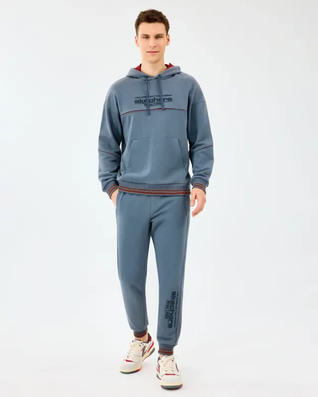 Skechers Hoodie Gri Erkek Sweatshirt - 5