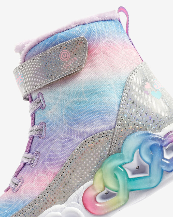 Skechers Infinite Heart Lights - Lovin Hearts Gri Çocuk Bot - 12