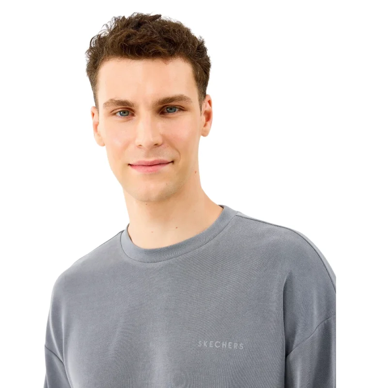 Skechers Loose Crewneck Gri Erkek Sweatshirt - 4