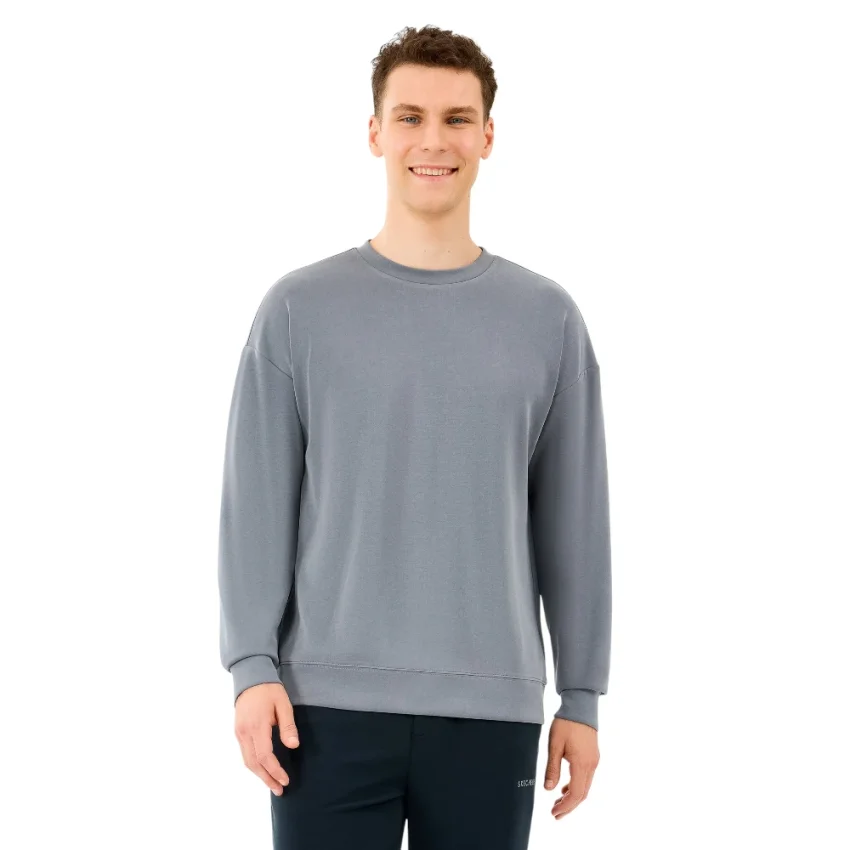 Skechers Loose Crewneck Gri Erkek Sweatshirt - 1