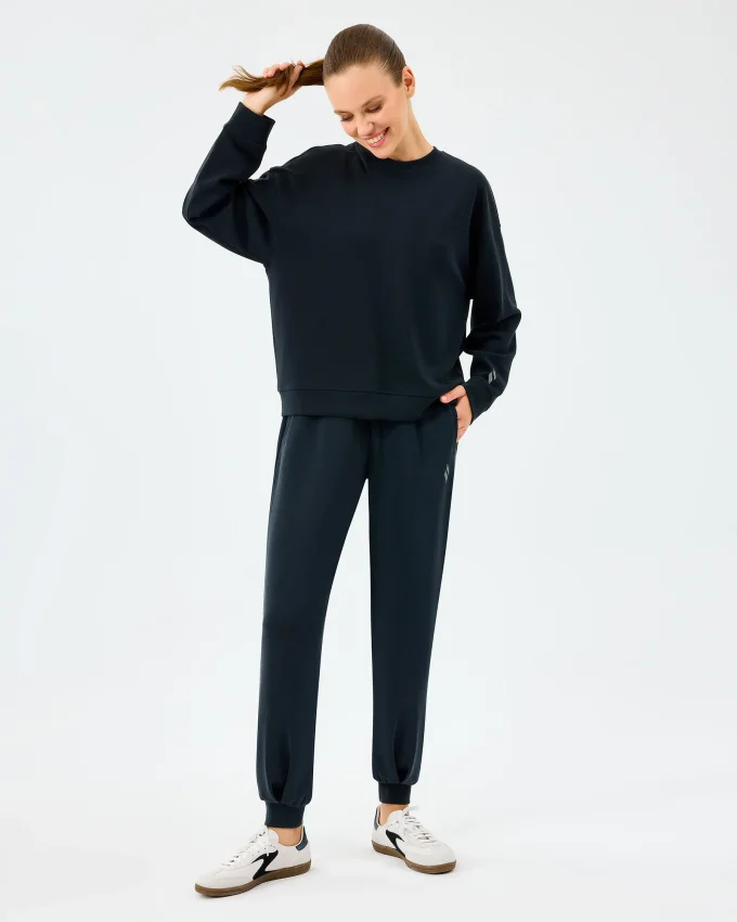 Skechers Lounge Loose Crew Neck Siyah Kadın Sweatshirt - 3