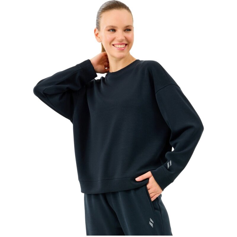 Skechers Lounge Loose Crew Neck Siyah Kadın Sweatshirt - Skechers