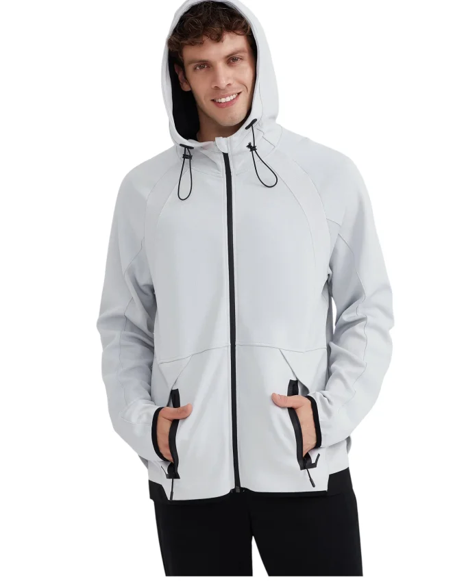 Skechers 2XI-Lock Full Zip Hoodie Gri Erkek Sweatshirt - 3