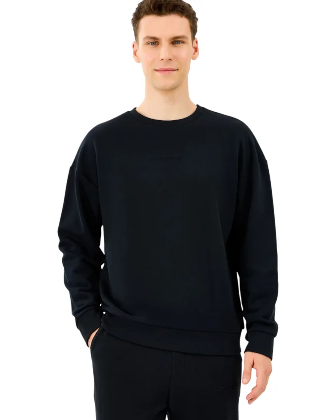 Skechers M Essential Crewneck Sweatshirt Siyah Erkek Sweatshirt - 1