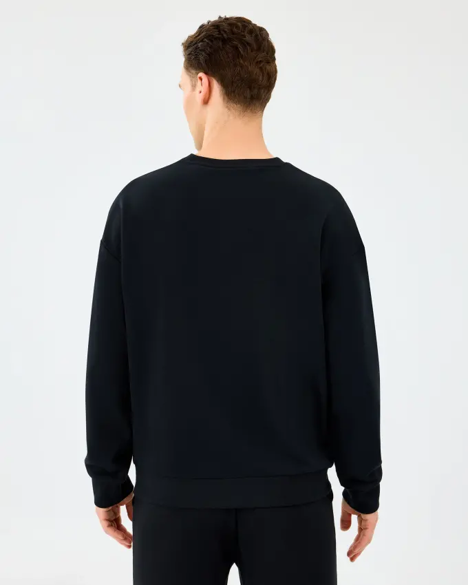 Skechers M Essential Crewneck Sweatshirt Siyah Erkek Sweatshirt - 3