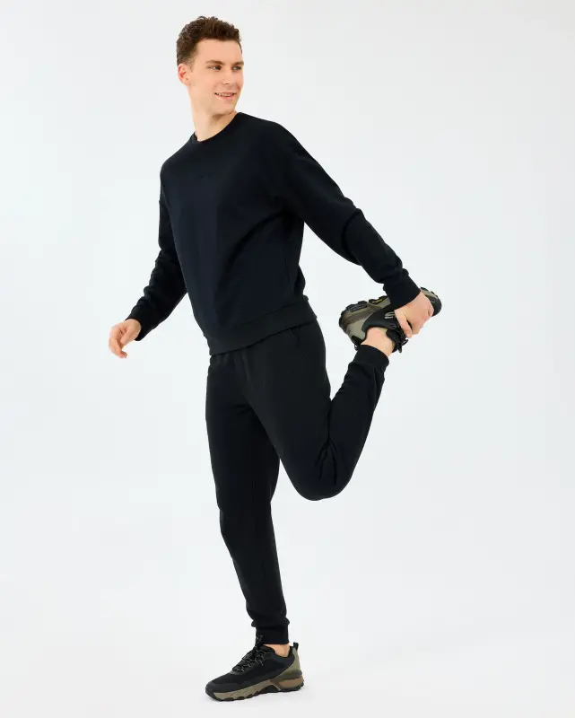 Skechers M Essential Crewneck Sweatshirt Siyah Erkek Sweatshirt - 4