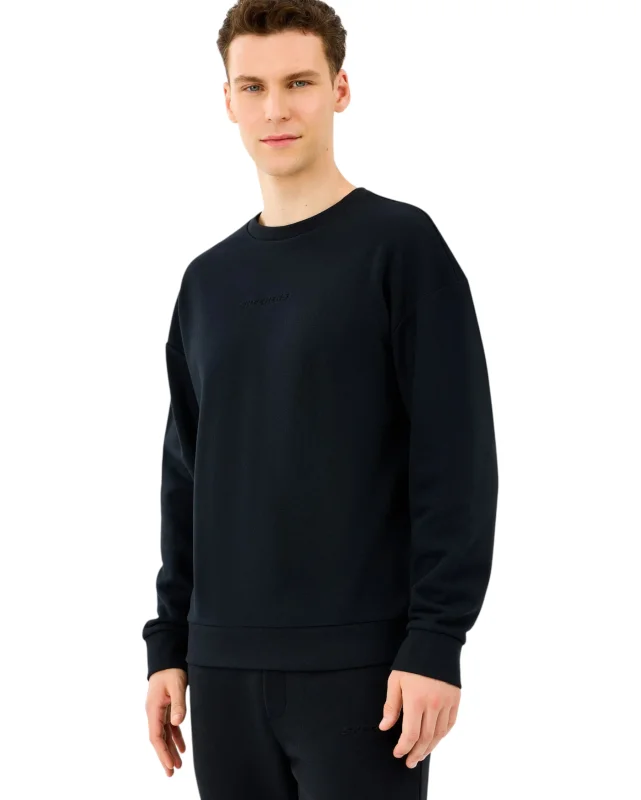 Skechers M Essential Crewneck Sweatshirt Siyah Erkek Sweatshirt - 2