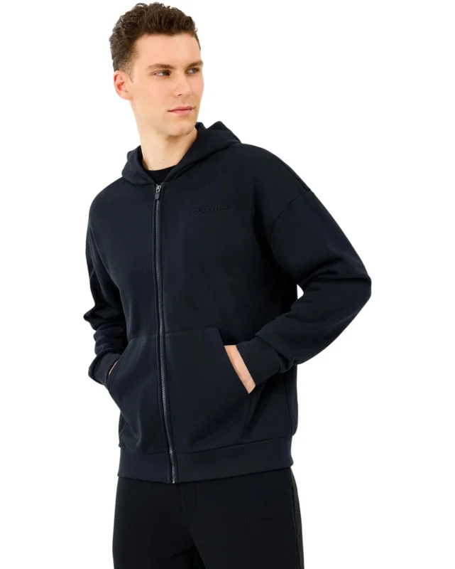 Skechers M Essential Full Zip Hoodie Siyah Erkek Sweatshirt - Skechers (1)