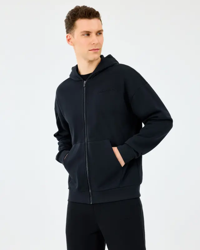 Skechers M Essential Full Zip Hoodie Siyah Erkek Sweatshirt - Skechers (1)