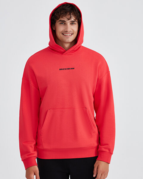 Skechers M Essential Hoodie Erkek Kırmızı Sweatshirt - Skechers (1)