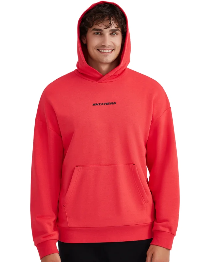 Skechers M Essential Hoodie Erkek Kırmızı Sweatshirt - 2