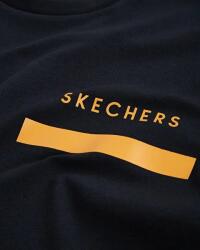 Skechers M Graphic Tee Chest Printed Pique T-Shirt SİYAH Erkek Tshirt - 8