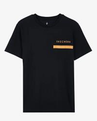 Skechers M Graphic Tee Chest Printed Pique T-Shirt SİYAH Erkek Tshirt - 13