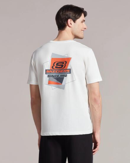 Skechers M Graphic Tee Crew Neck T-Shirt BEYAZ Erkek Tshirt - 4