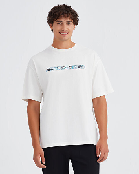 Skechers M Graphic Tee Crew Neck T-Shirt BEYAZ Erkek Tshirt - 1