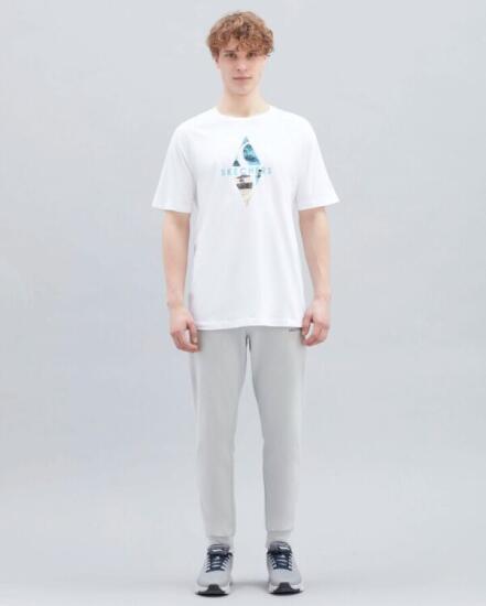 Skechers M Graphic Tee Diamond Logo T-Shirt BEYAZ Erkek Tshirt - 1