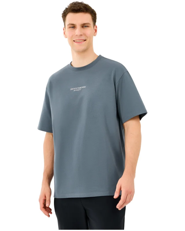 Skechers M Graphic Tee Reflect Logo Oversize Gri Erkek Tshirt - 3