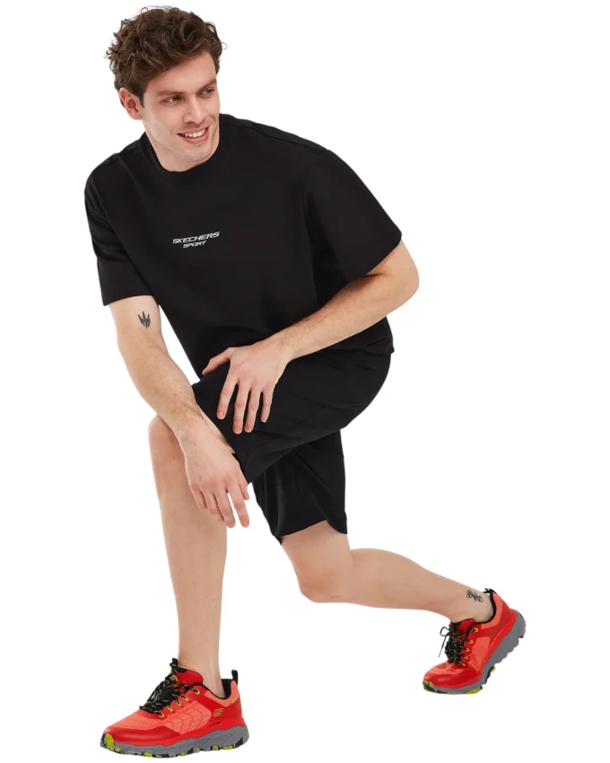Skechers M Graphic Tee Reflect Logo Oversize T-Shirt SİYAH Erkek Tshirt - 4