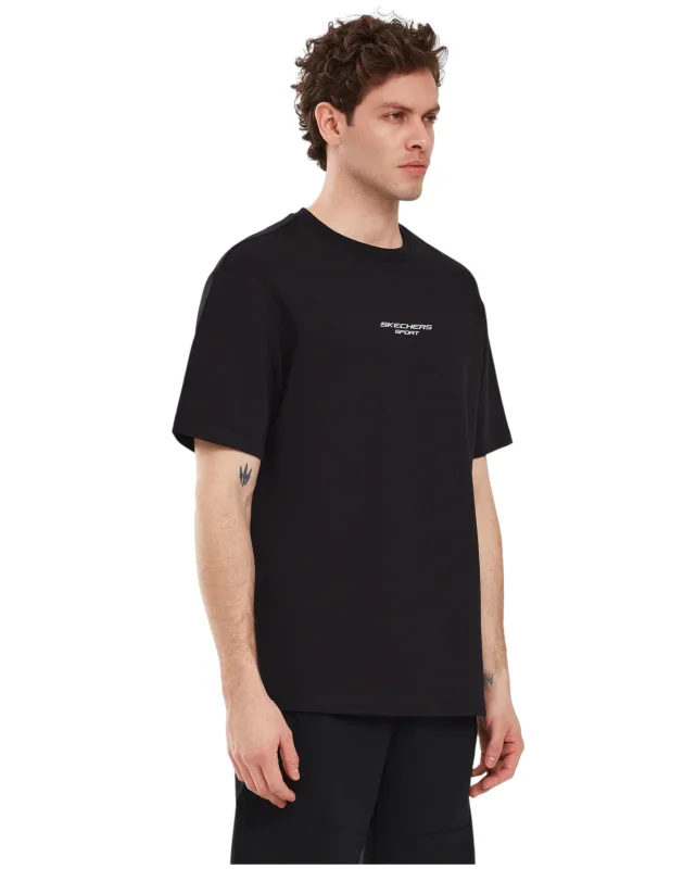 Skechers M Graphic Tee Reflect Logo Oversize T-Shirt SİYAH Erkek Tshirt - 2