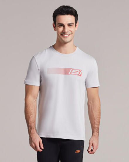 Skechers M Graphic Tee T-Shirt Gri Erkek Tshirt - 1