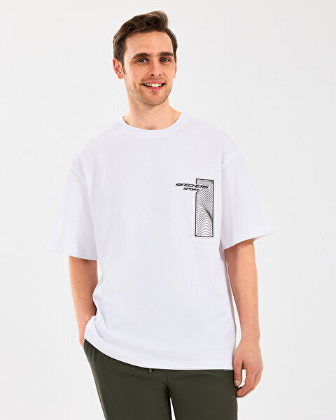 Skechers Heavyweight Graphic Beyaz Erkek Tshirt - 1