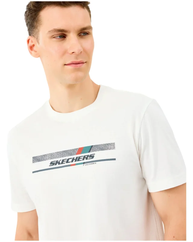 Skechers M Light FabricT-Shirt Beyaz Erkek Tshirt - 2