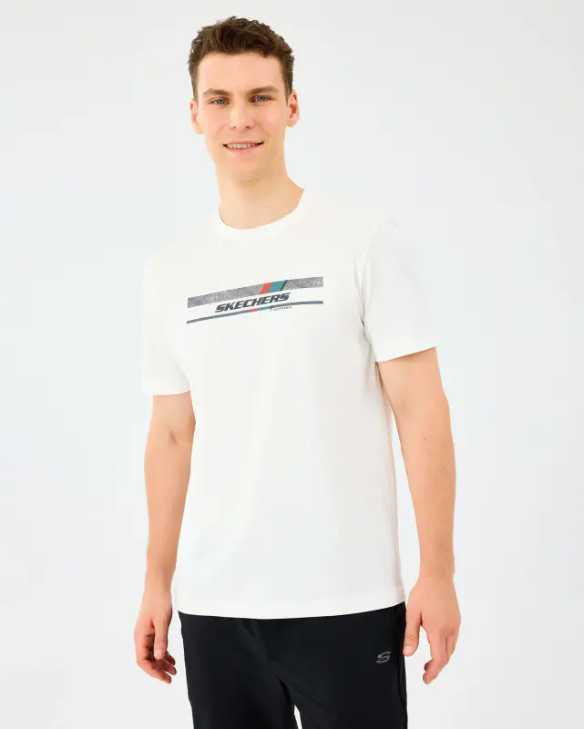 Skechers M Light FabricT-Shirt Beyaz Erkek Tshirt - 1