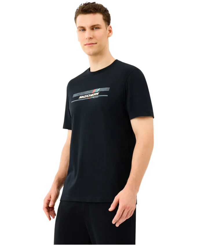 Skechers M Light FabricT-Shirt Siyah Erkek Tshirt - 4
