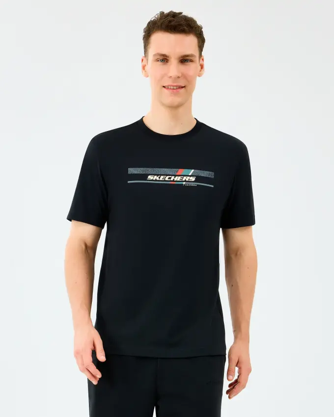 Skechers M Light FabricT-Shirt Siyah Erkek Tshirt - 1