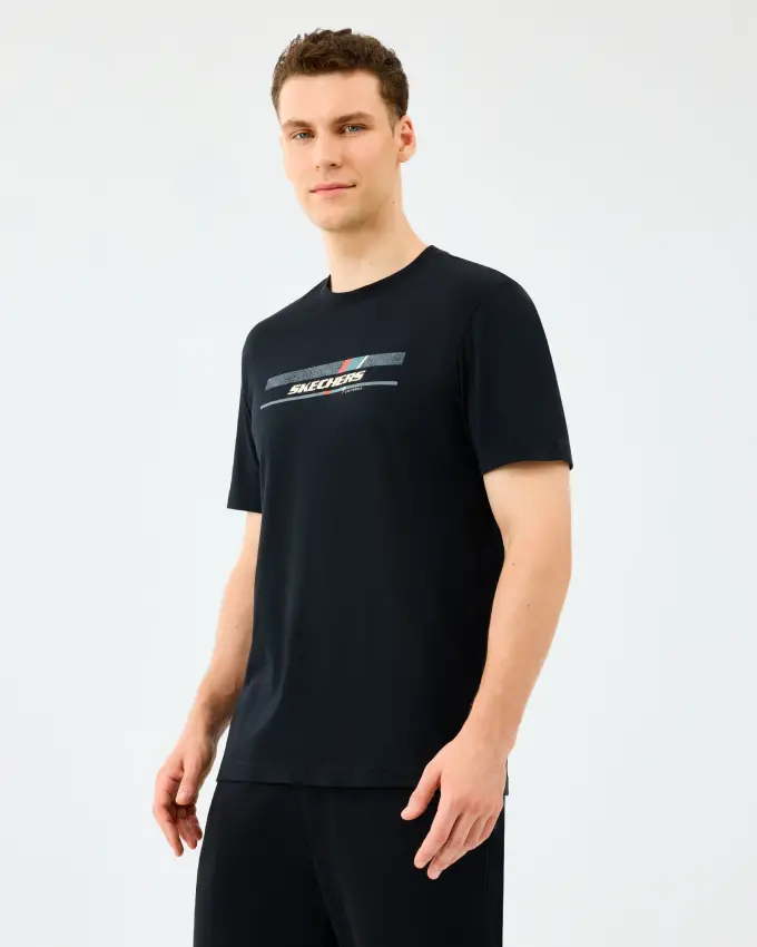 Skechers M Light FabricT-Shirt Siyah Erkek Tshirt - 2