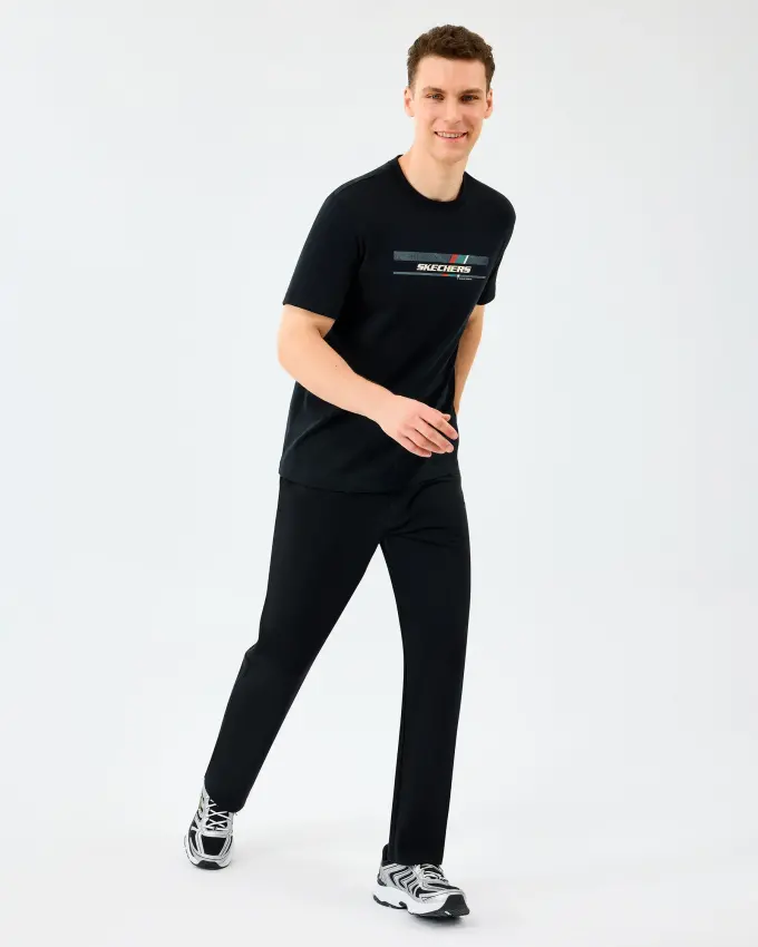 Skechers M Light FabricT-Shirt Siyah Erkek Tshirt - 4