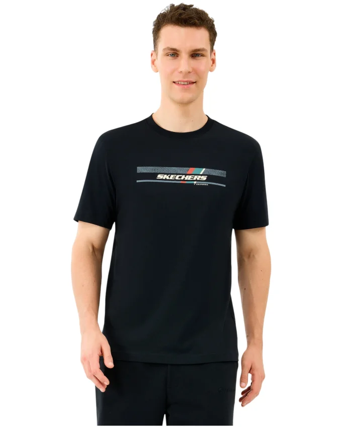 Skechers M Light FabricT-Shirt Siyah Erkek Tshirt - 1