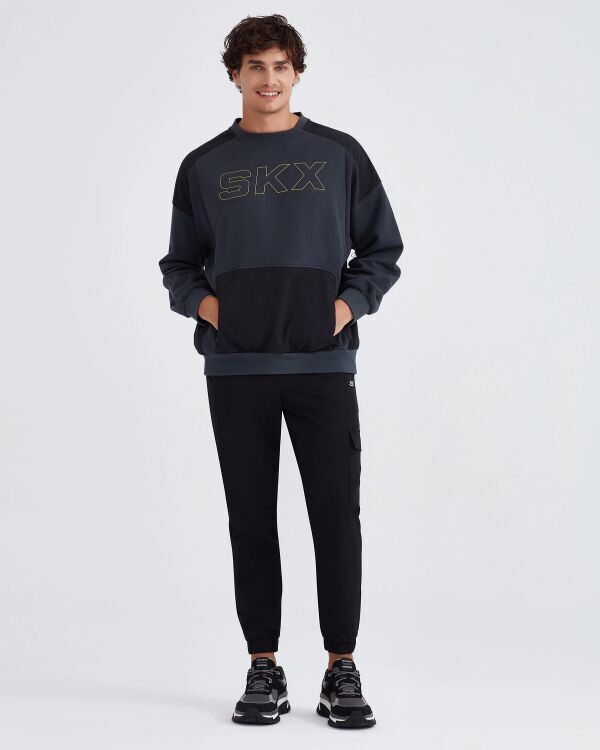 Skechers Fleece Crew Neck Gri Erkek Sweatshirt - 2
