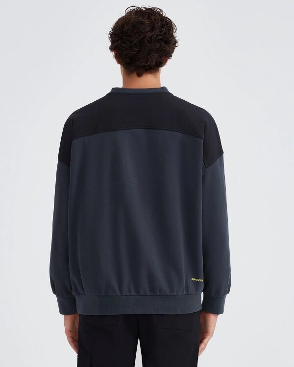 Skechers Fleece Crew Neck Gri Erkek Sweatshirt - 4
