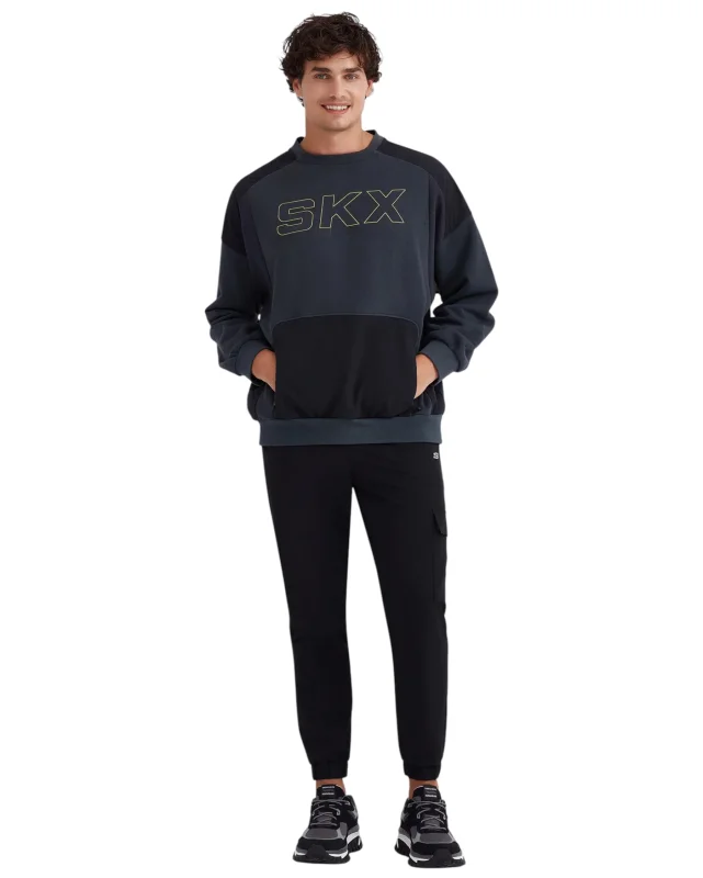Skechers Fleece Crew Neck Gri Erkek Sweatshirt - 4